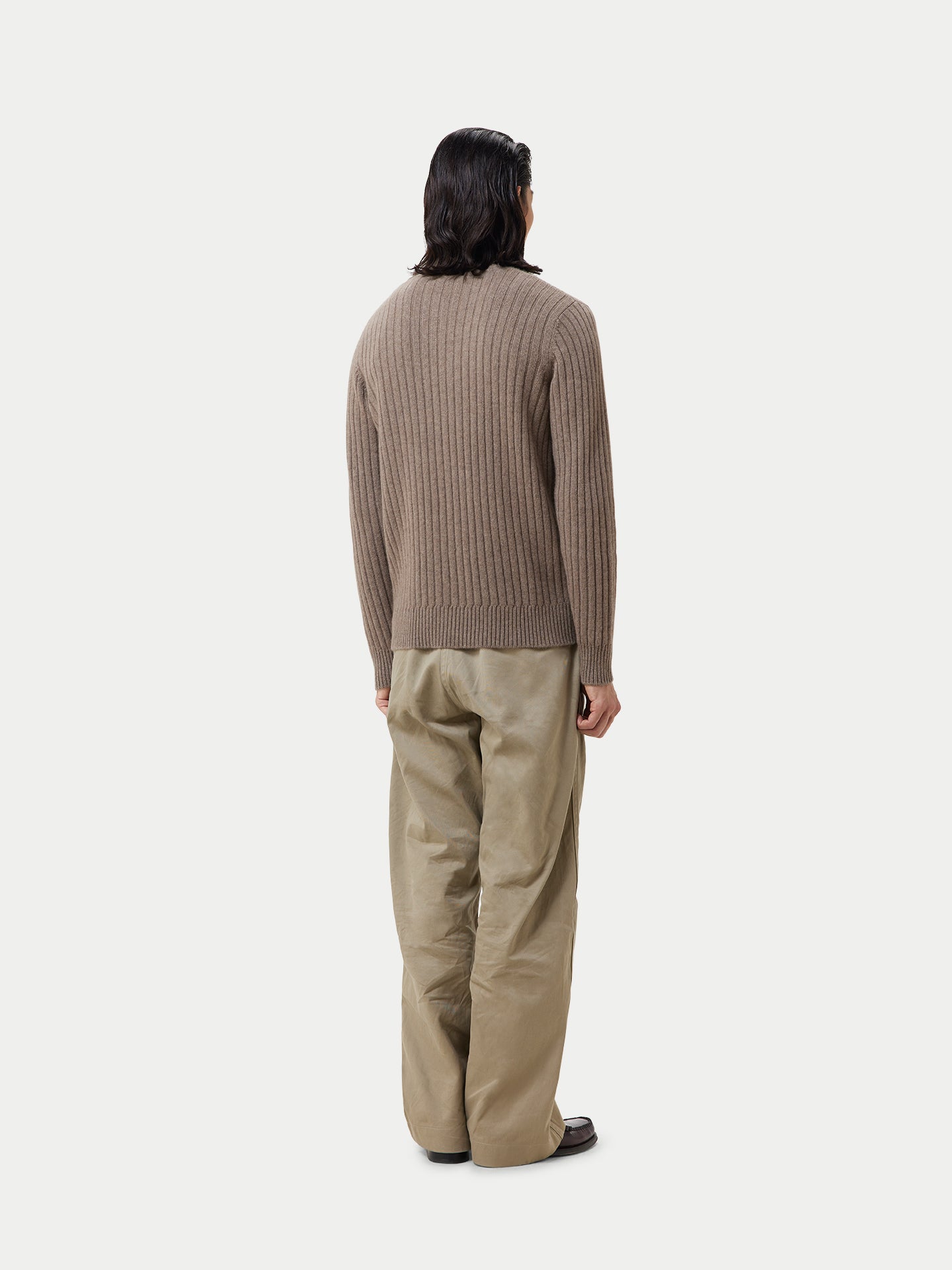 Organic Color Textured Knit Cashmere Sweater