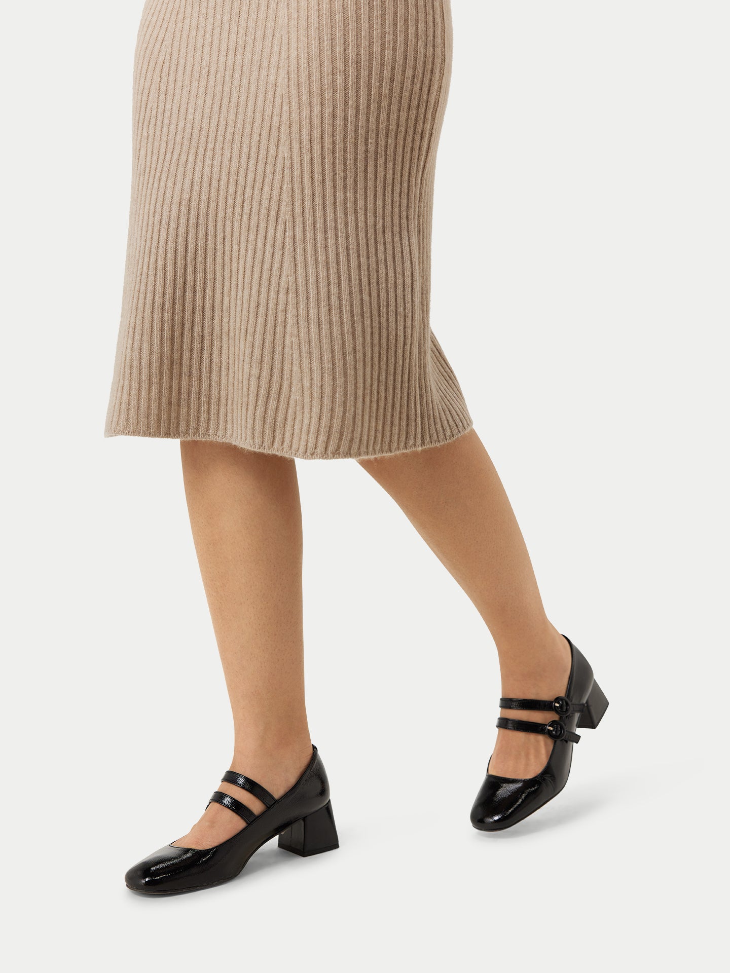 Women's Organic Cashmere Midi Flared Skirt Taupe - Gobi Cashmere