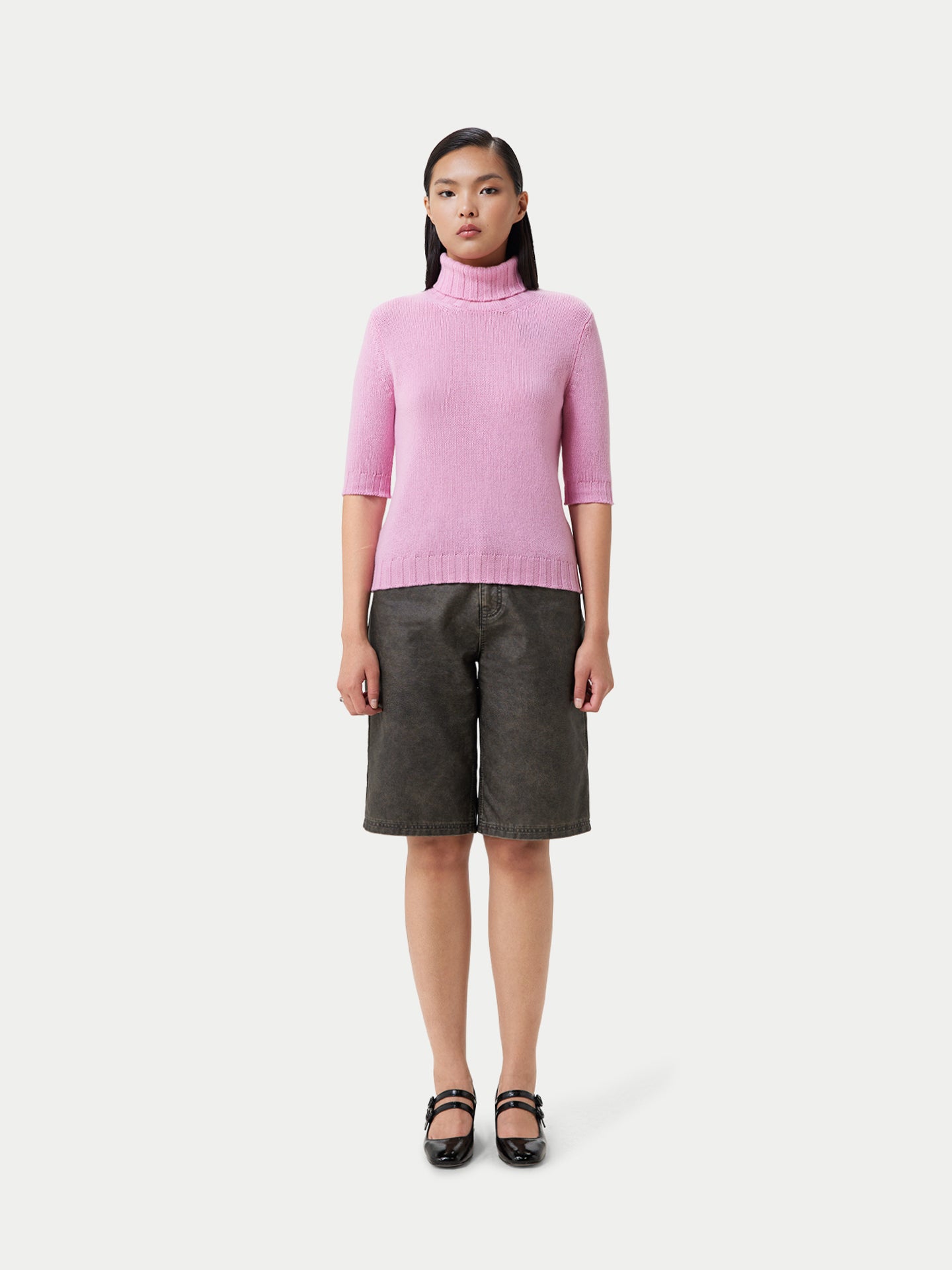 Women's Jersey Knitted Cashmere Top Pink - Gobi Cashmere