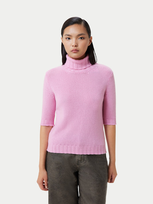 Women's Jersey Knitted Cashmere Top Pink - Gobi Cashmere