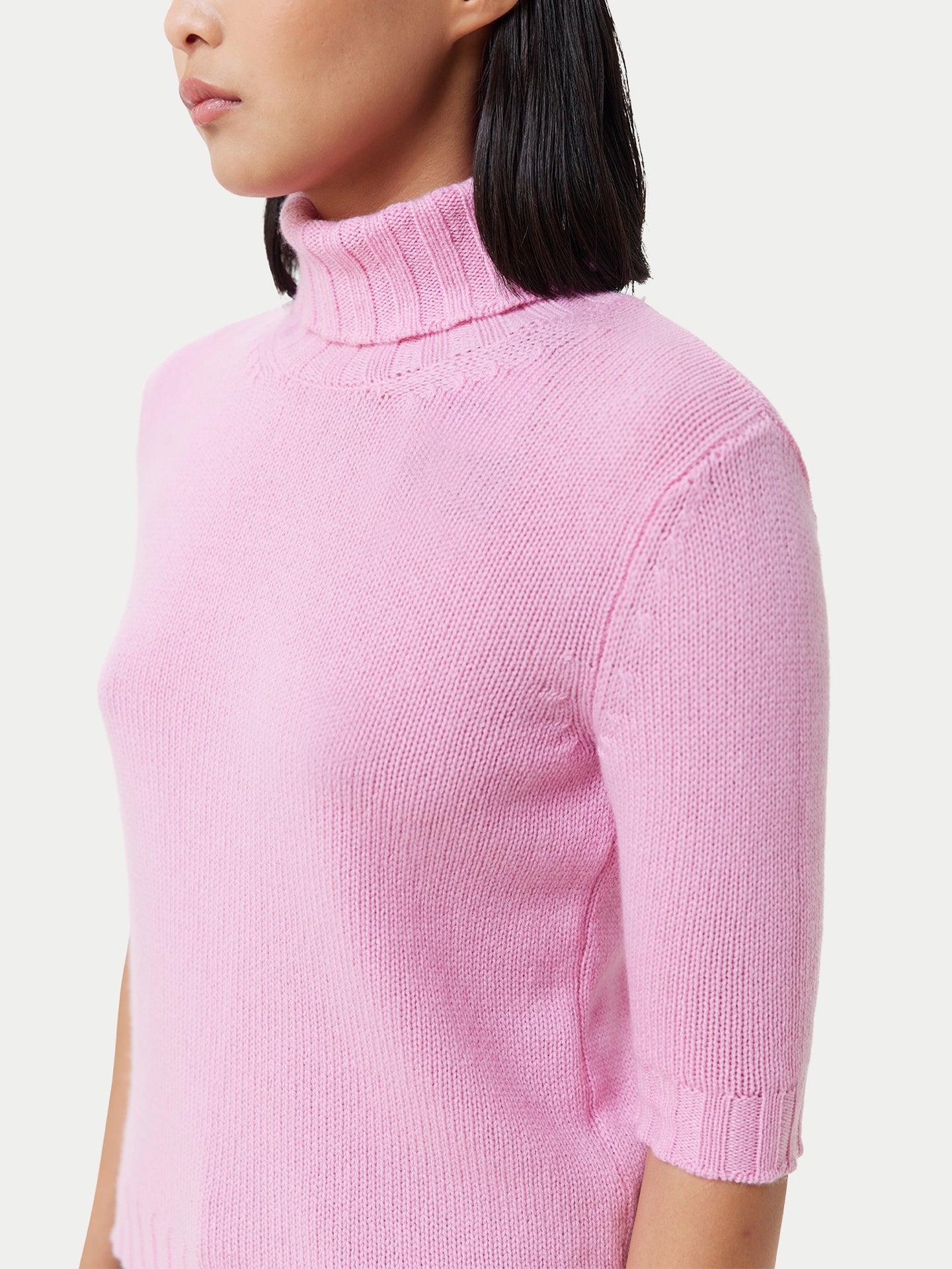 Women's Jersey Knitted Cashmere Top Pink - Gobi Cashmere