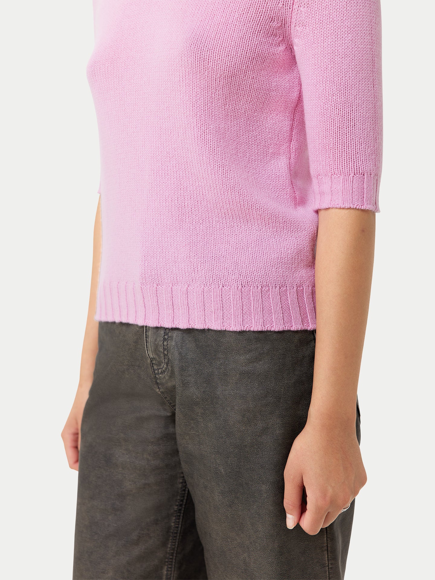 Women's Jersey Knitted Cashmere Top Pink - Gobi Cashmere