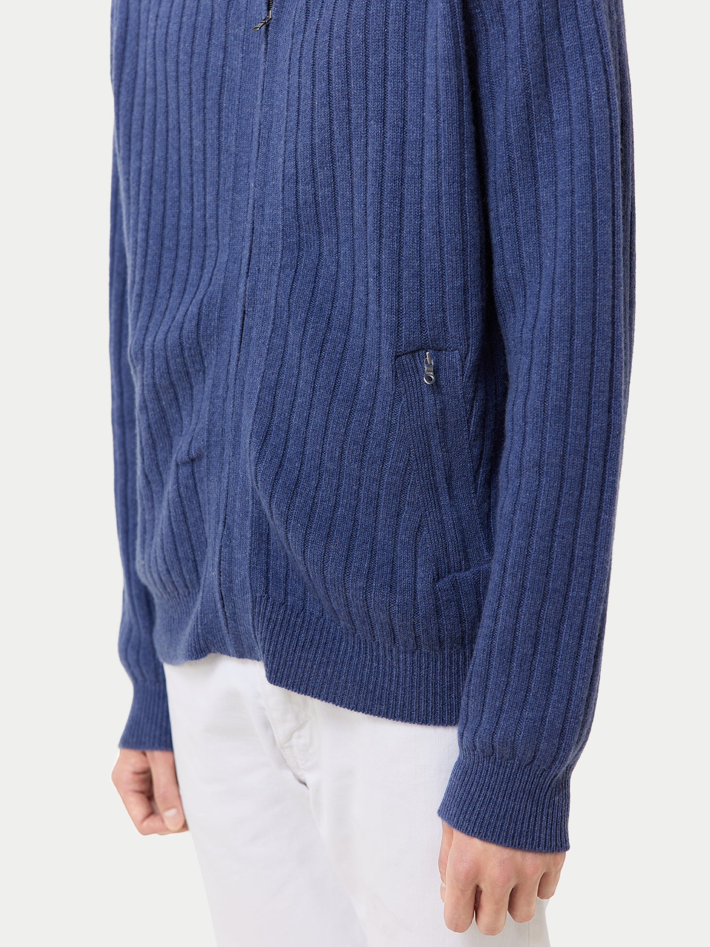 Men's Full-Zipper Cashmere Cardigan Navy - Gobi Cashmere