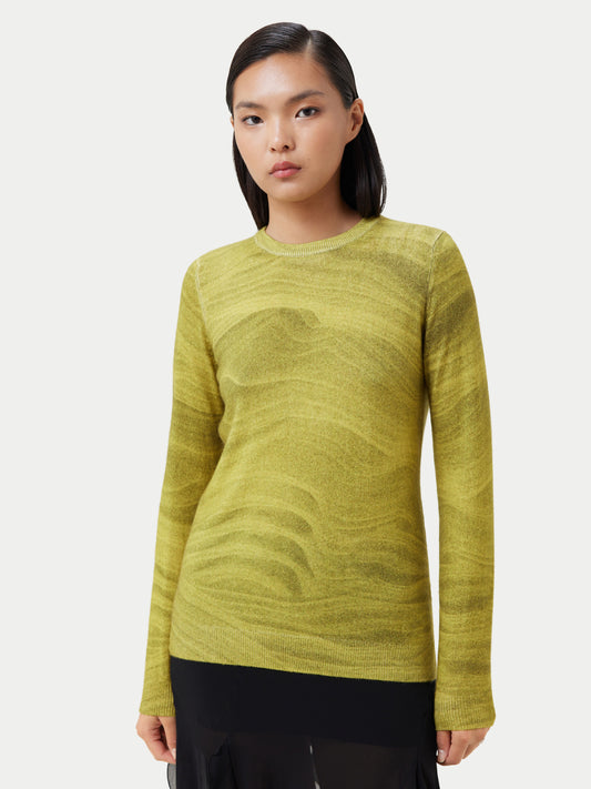 Printed C-Neck Cashmere Sweater