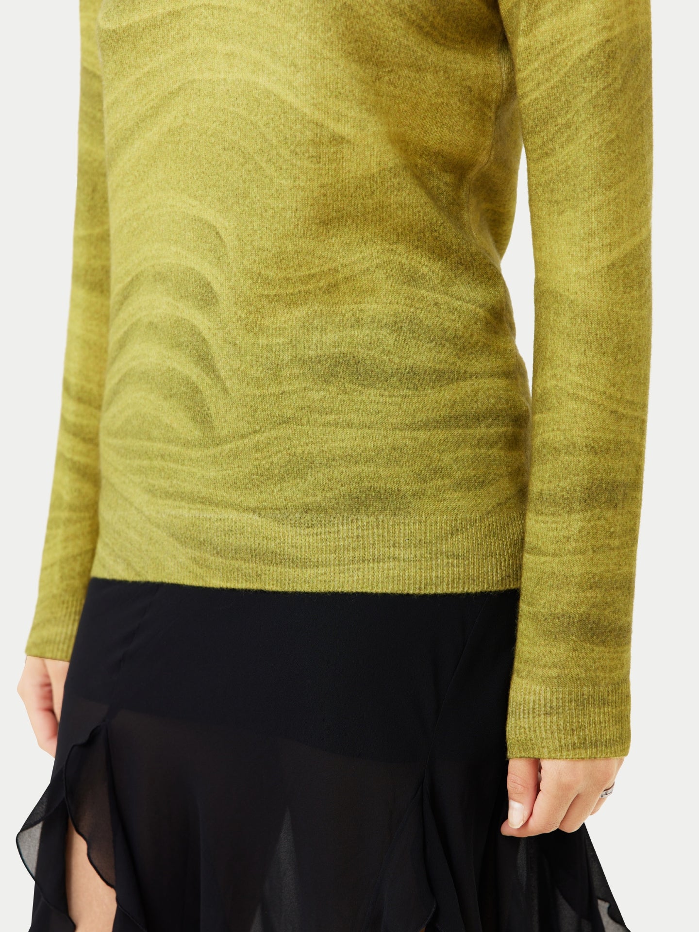 Printed C-Neck Cashmere Sweater