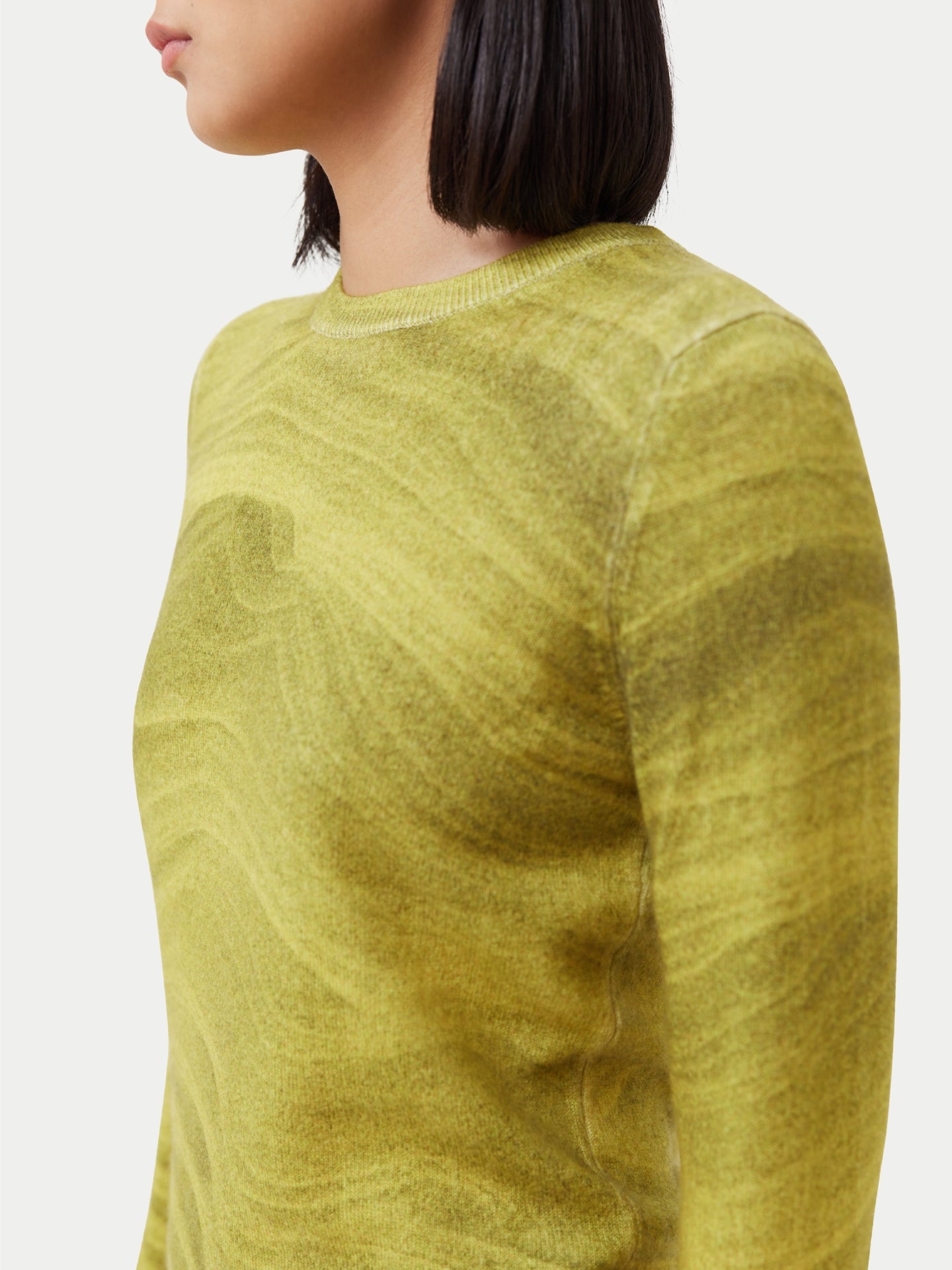 Printed C-Neck Cashmere Sweater