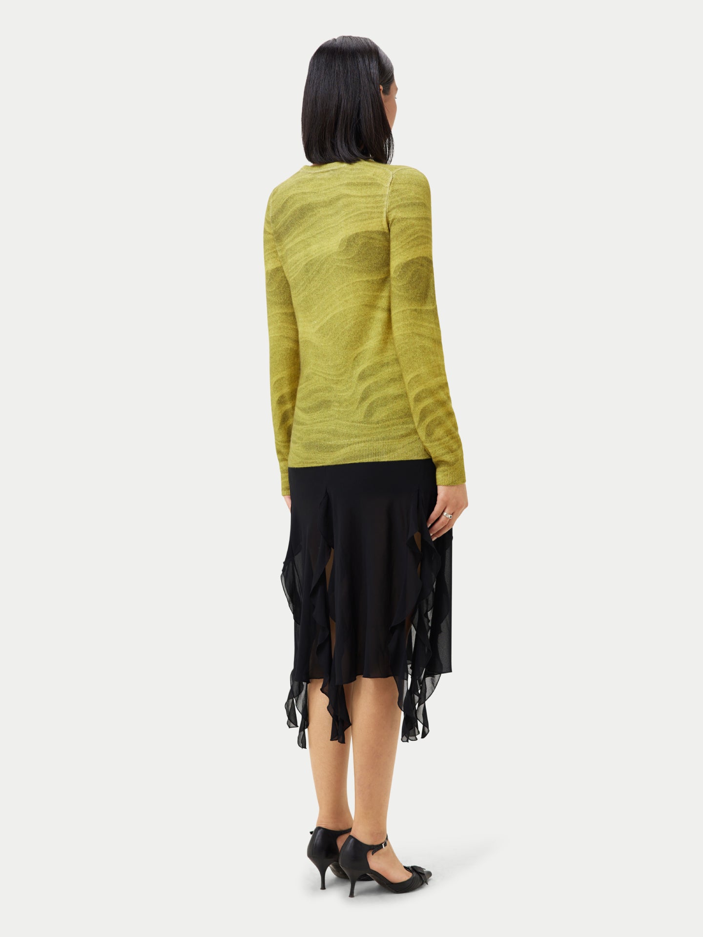 Printed C-Neck Cashmere Sweater