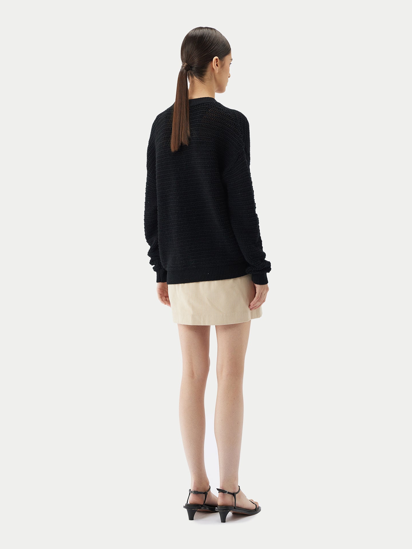 Women's Cotton Cashmere Cardigan Black - Gobi Cashmere