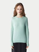 Women’s Essential Crew-Neck Cashmere Sweater Celadon | GOBI US #color_celadon