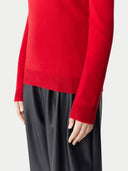 Essential Cashmere Crewneck Sweater Haute Red - Gobi Cashmere #color_haute-red