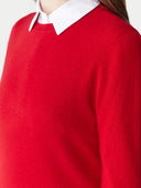 Essential Cashmere Crewneck Sweater Haute Red - Gobi Cashmere #color_haute-red