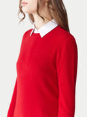 Essential Cashmere Crewneck Sweater Haute Red - Gobi Cashmere #color_haute-red