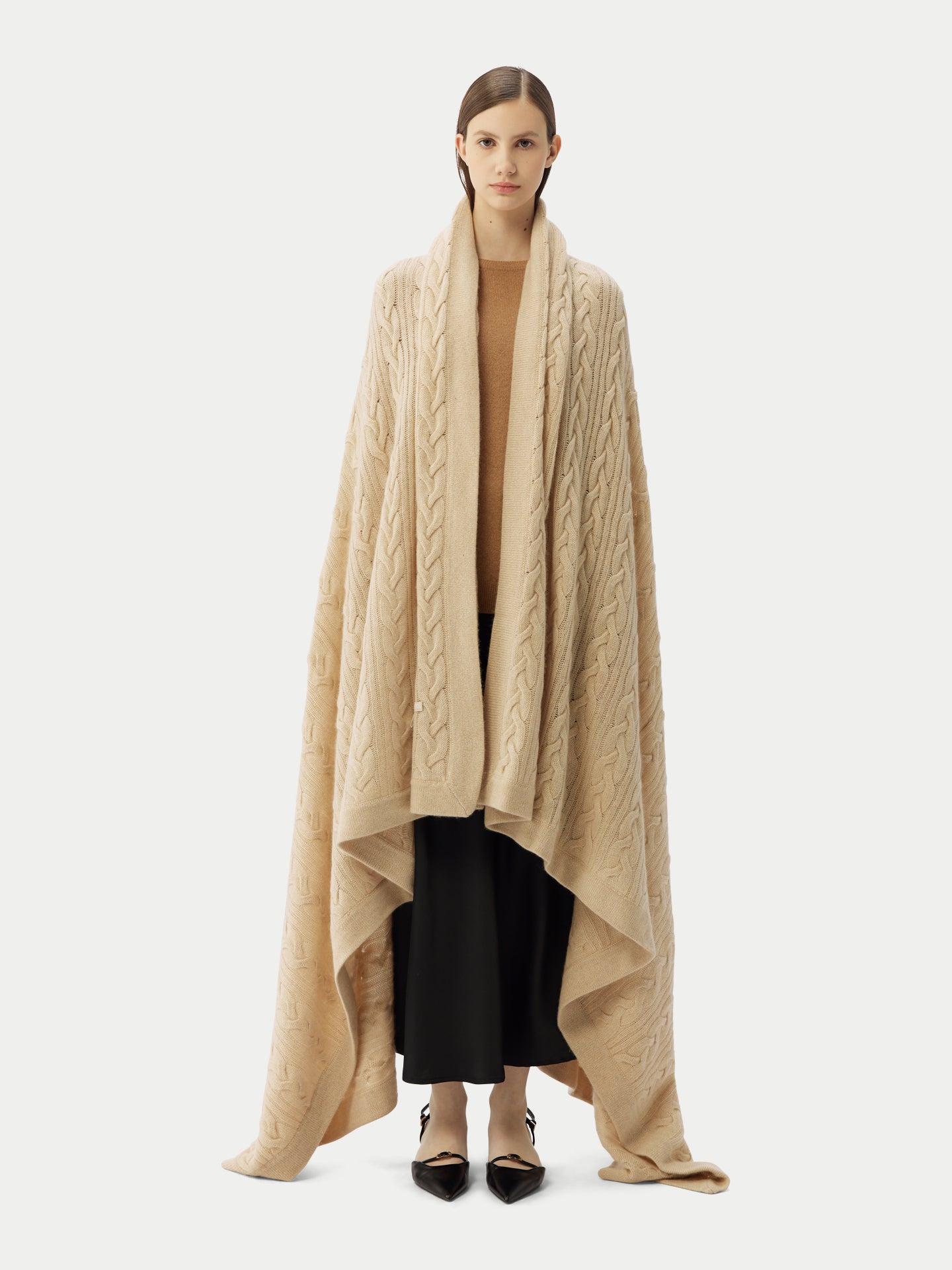 Organic Color Cable Knit Blanket