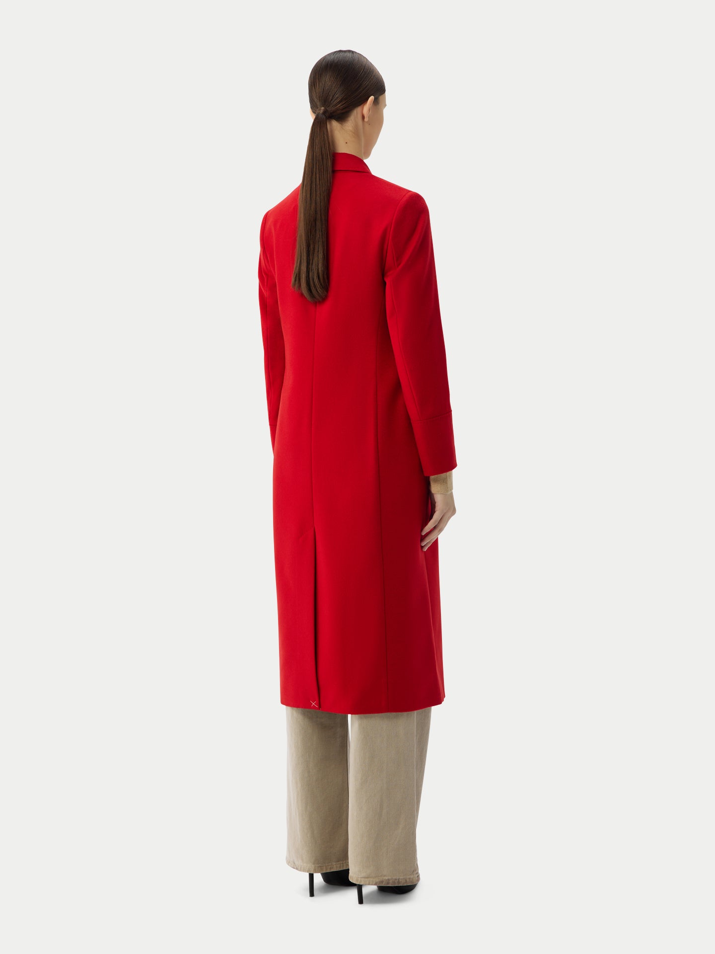 Cashmere Peak Lapel Long Coat