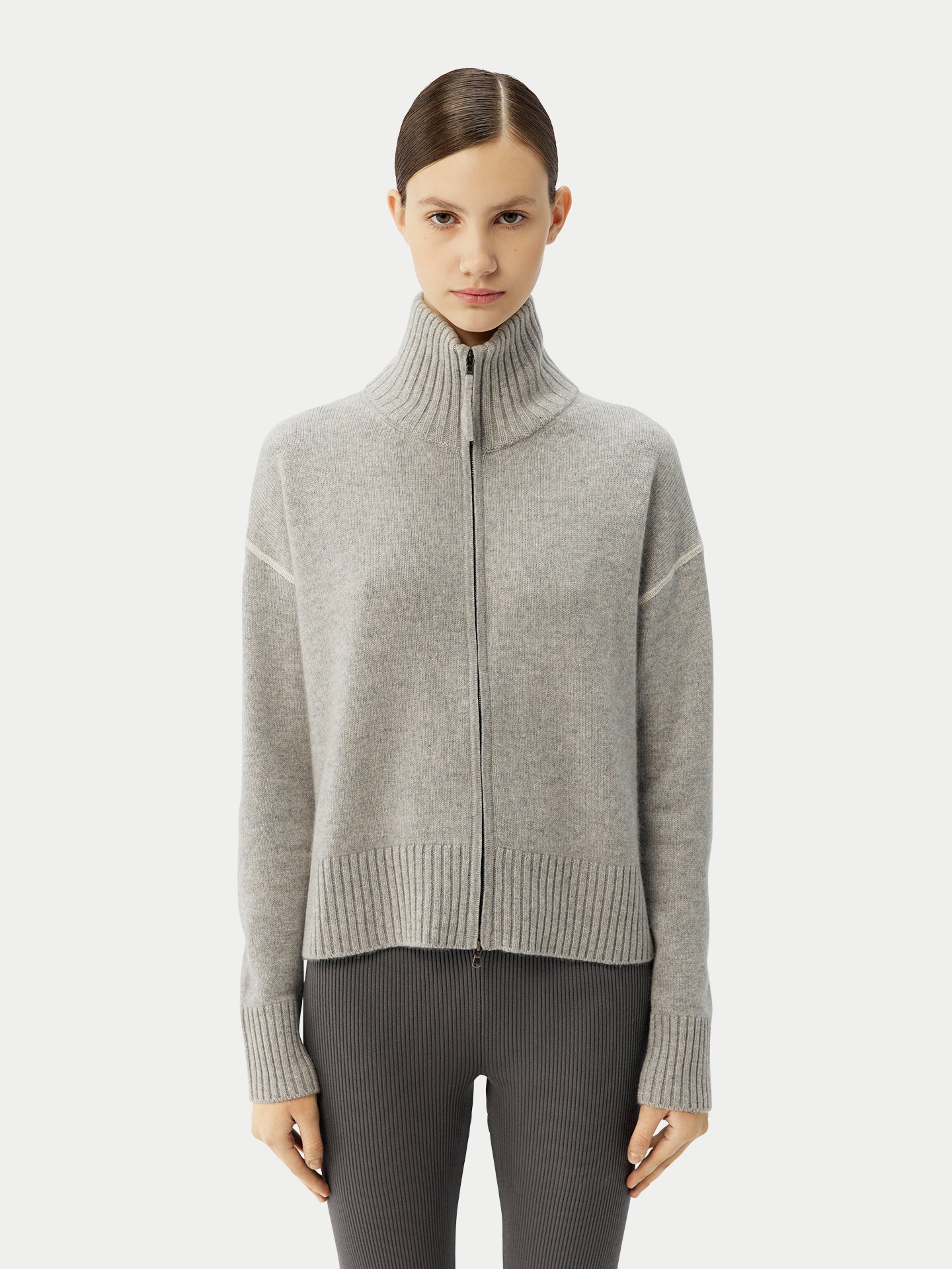 Cashmere Zip Cardigan