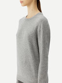 close up side view of a gray sweater worn by a person on a white background
#color_vapor-blue