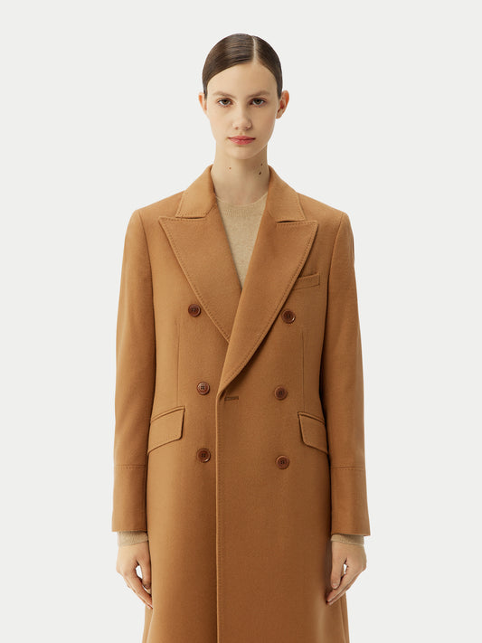 Cashmere Peak Lapel Long Coat