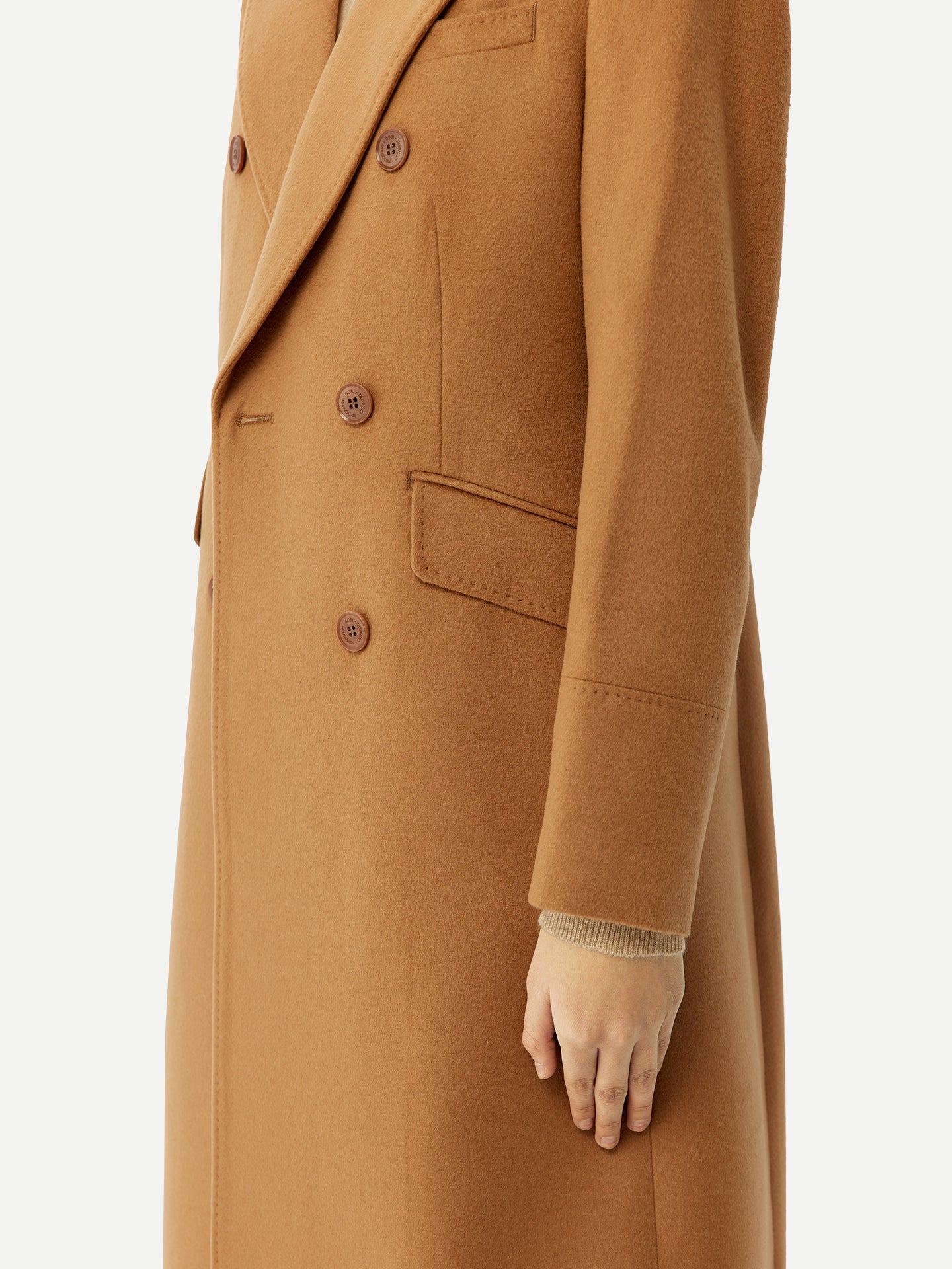 Cashmere Peak Lapel Long Coat