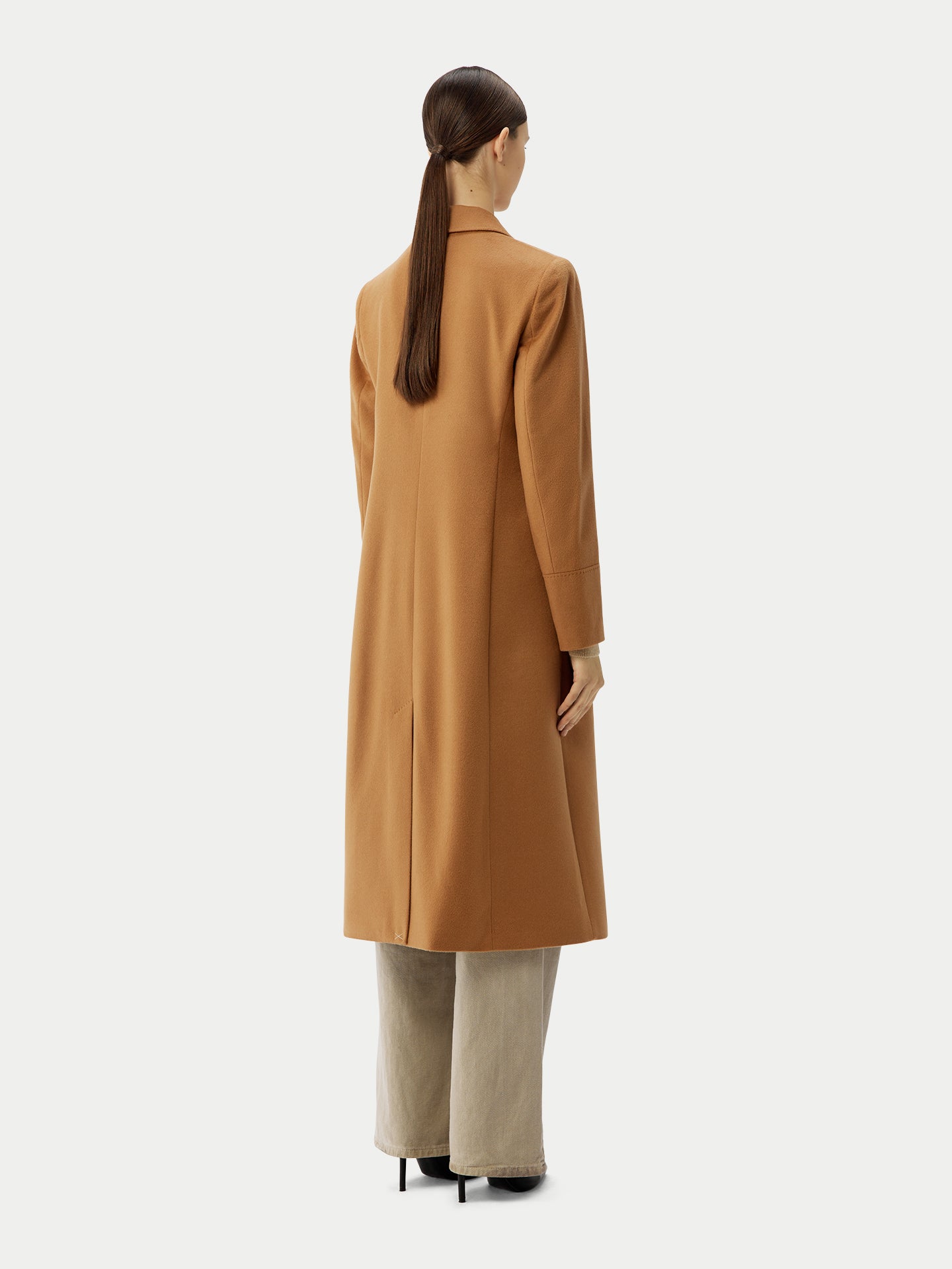 Cashmere Peak Lapel Long Coat