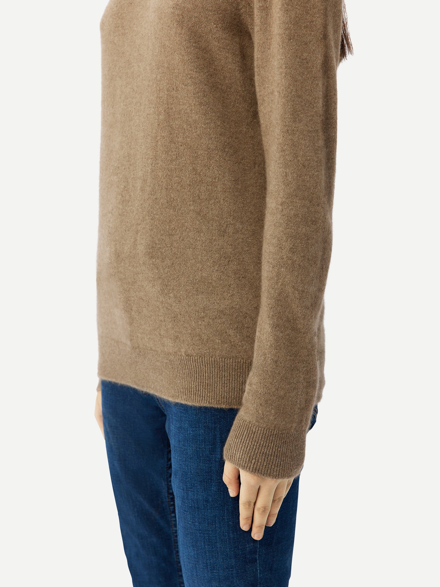 Organic Color Cashmere Mock Neck Sweater