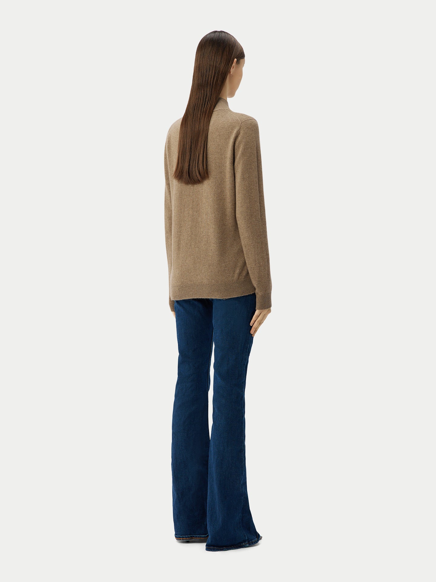 Organic Color Cashmere Mock Neck Sweater