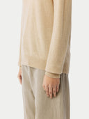 Organic Color Cashmere Essential V-Neck Sweater Beige - Gobi Cashmere #color_beige