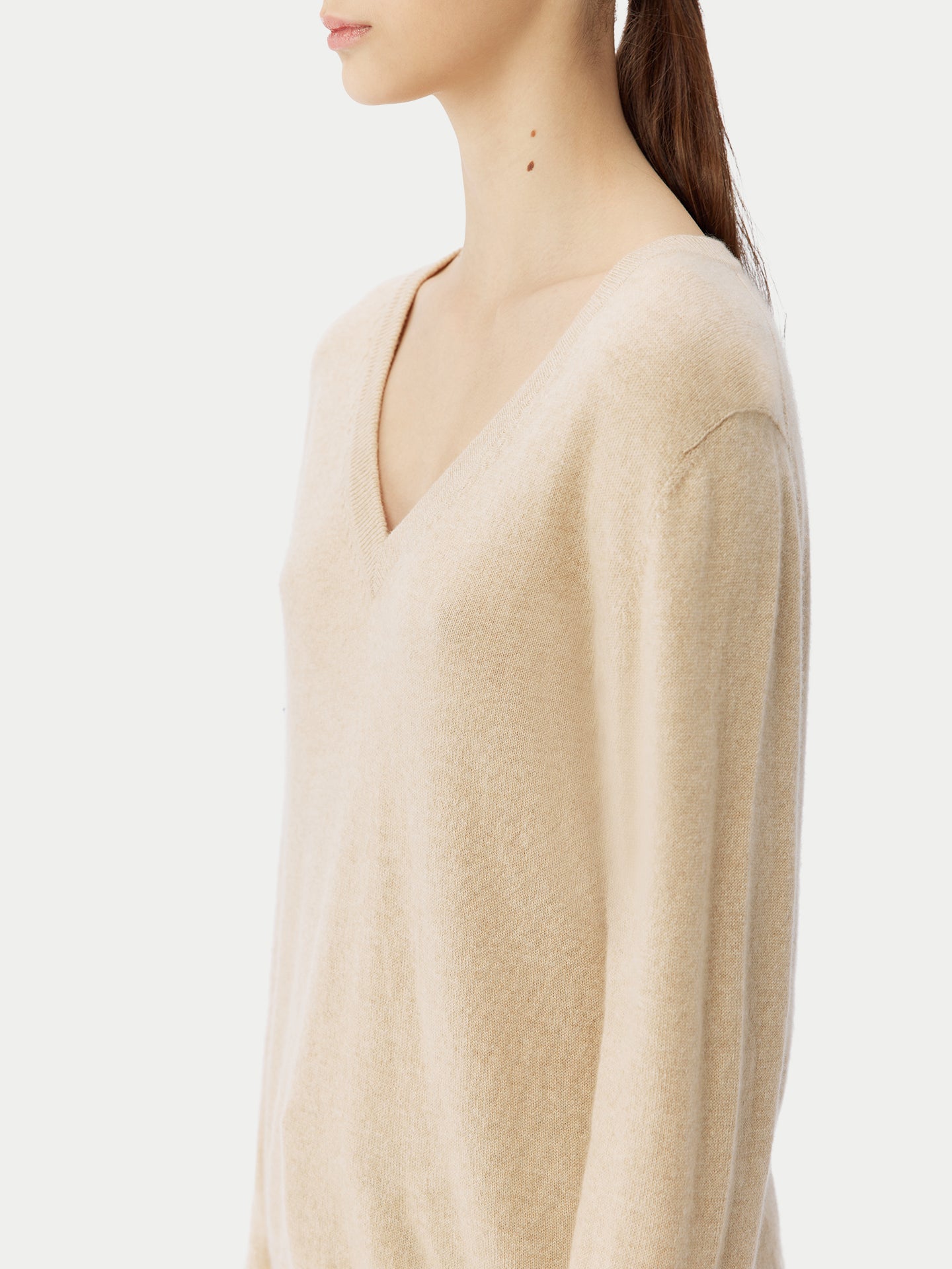 Organic Color Cashmere Essential V-Neck Sweater