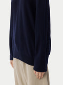 Essential Cashmere V-Neck Sweater Navy - Gobi Cashmere #color_navy