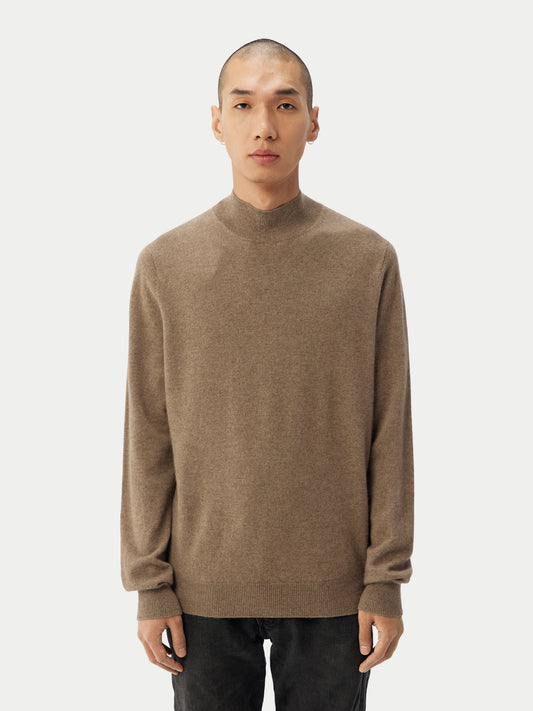 Organic Color Cashmere Mock Neck Sweater