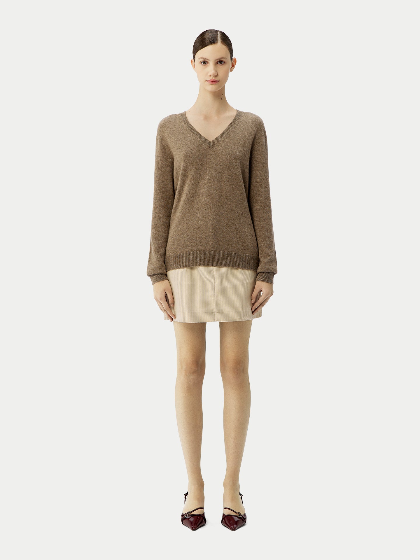 Organic Color Cashmere Essential V-Neck Sweater