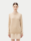Organic Color Essential Cashmere Crewneck Sweater Beige - Gobi Cashmere #color_beige