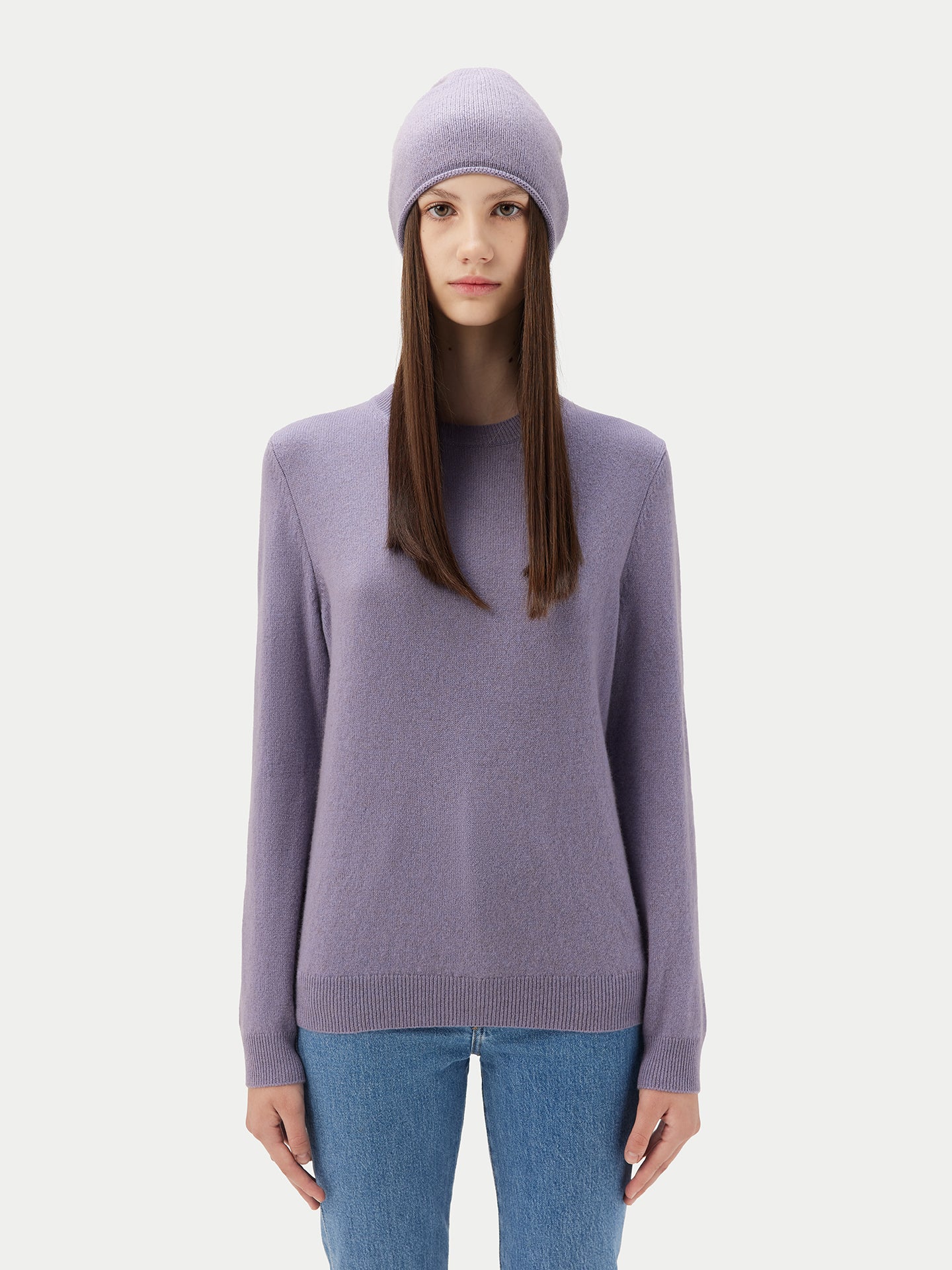 Women's Cashmere $99 Hat & Sweater Set Pink - Gobi Cashmere