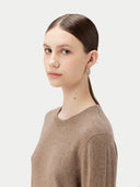 Organic Color Cashmere Essential Crewneck Sweater Taupe - Gobi Cashmere #color_taupe
