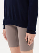 Women's Cashmere Basic Crew Neck Navy - Gobi Cashmere #color_navy