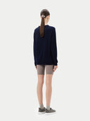 Women's Cashmere Basic Crew Neck Navy - Gobi Cashmere #color_navy