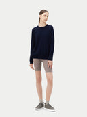 Women's Cashmere Basic Crew Neck Navy - Gobi Cashmere #color_navy