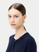 Essential Cashmere Crewneck Cardigan Navy - Gobi Cashmere #color_navy