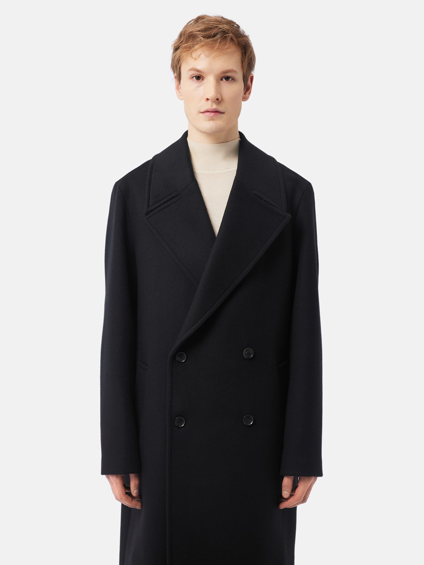 Double-Breasted Cashmere Coat for Men