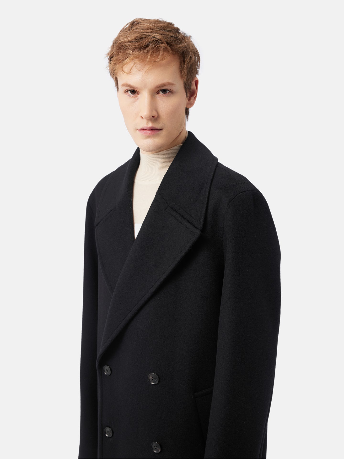 Double-Breasted Cashmere Coat for Men