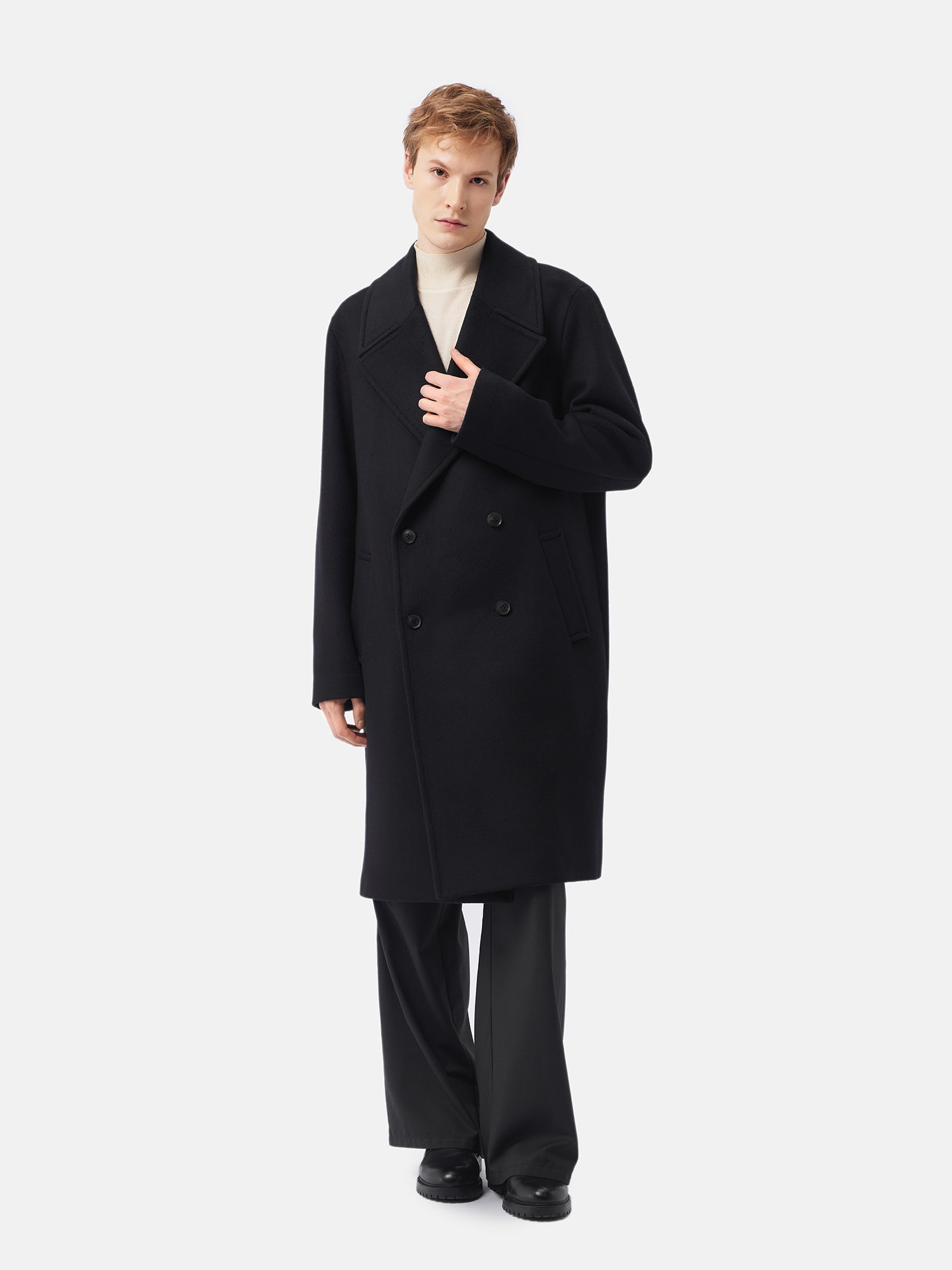 Double-Breasted Cashmere Coat for Men