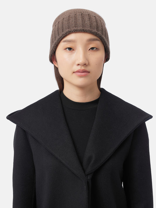 Cashmere Rib Knit Hat /Unisex/