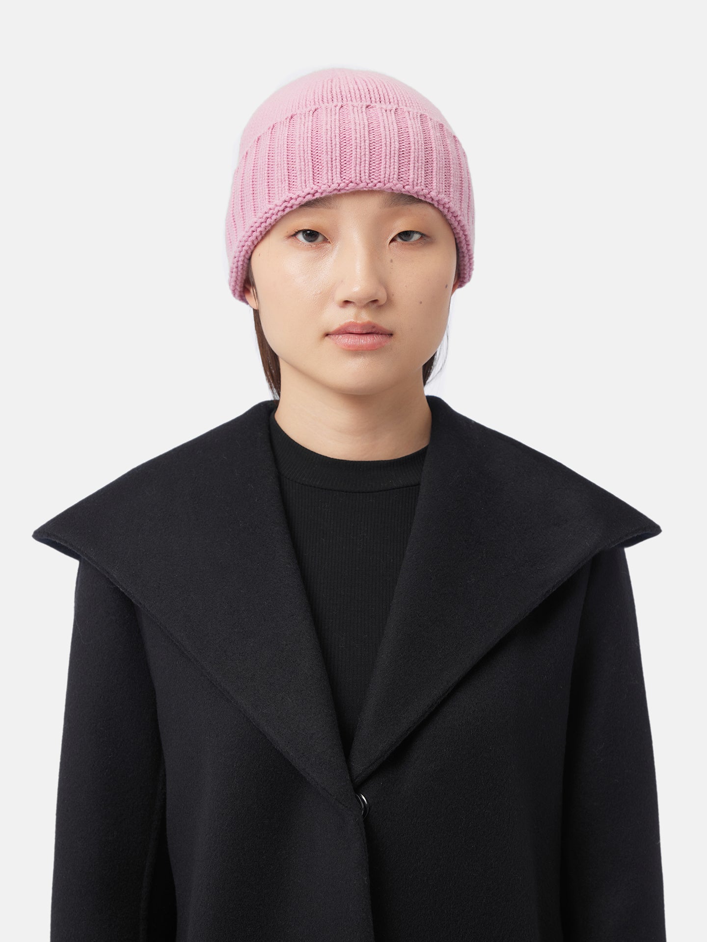 Cashmere Rib Knit Hat /Unisex/