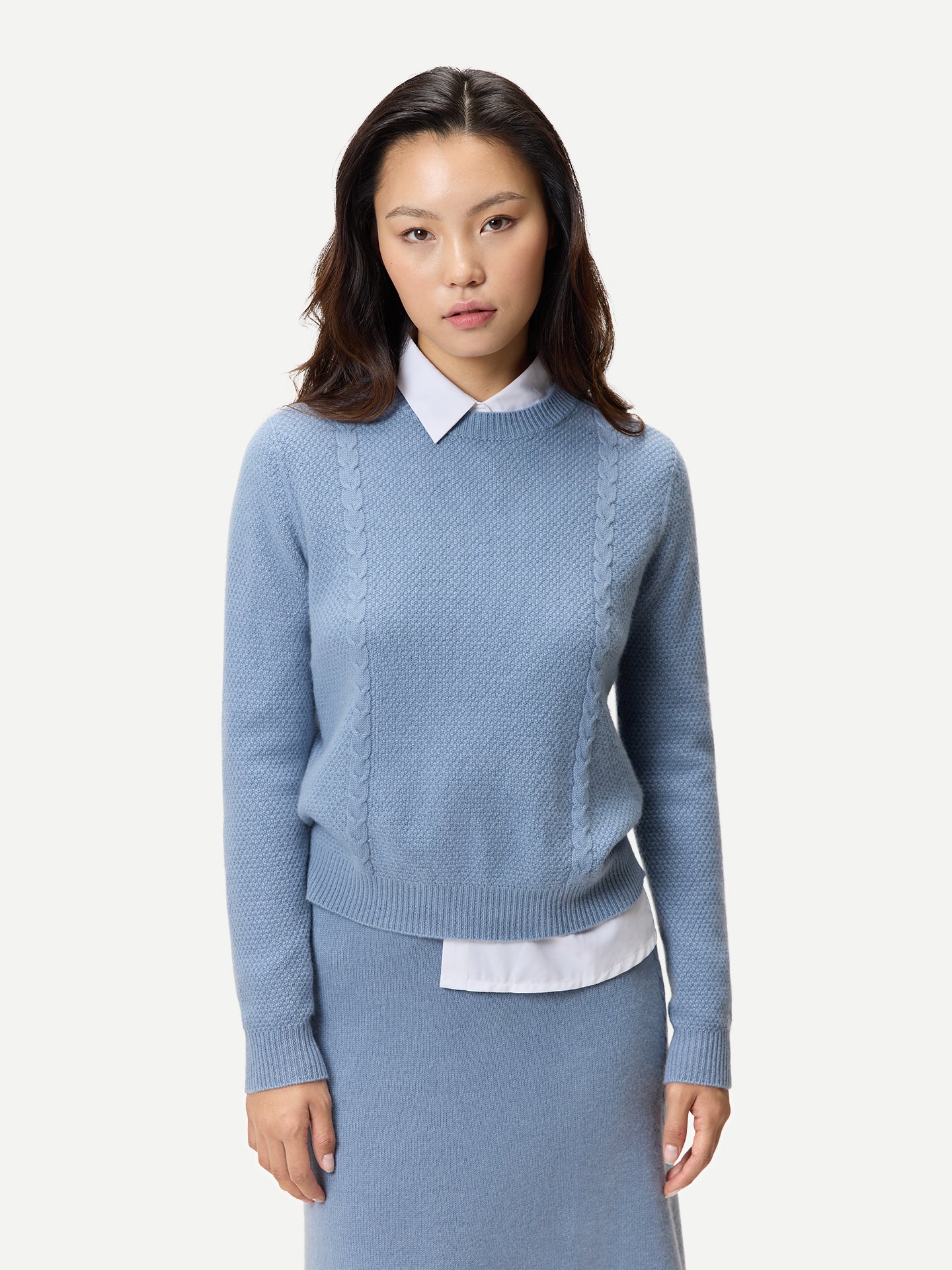 Cropped Crewneck Cashmere Sweater