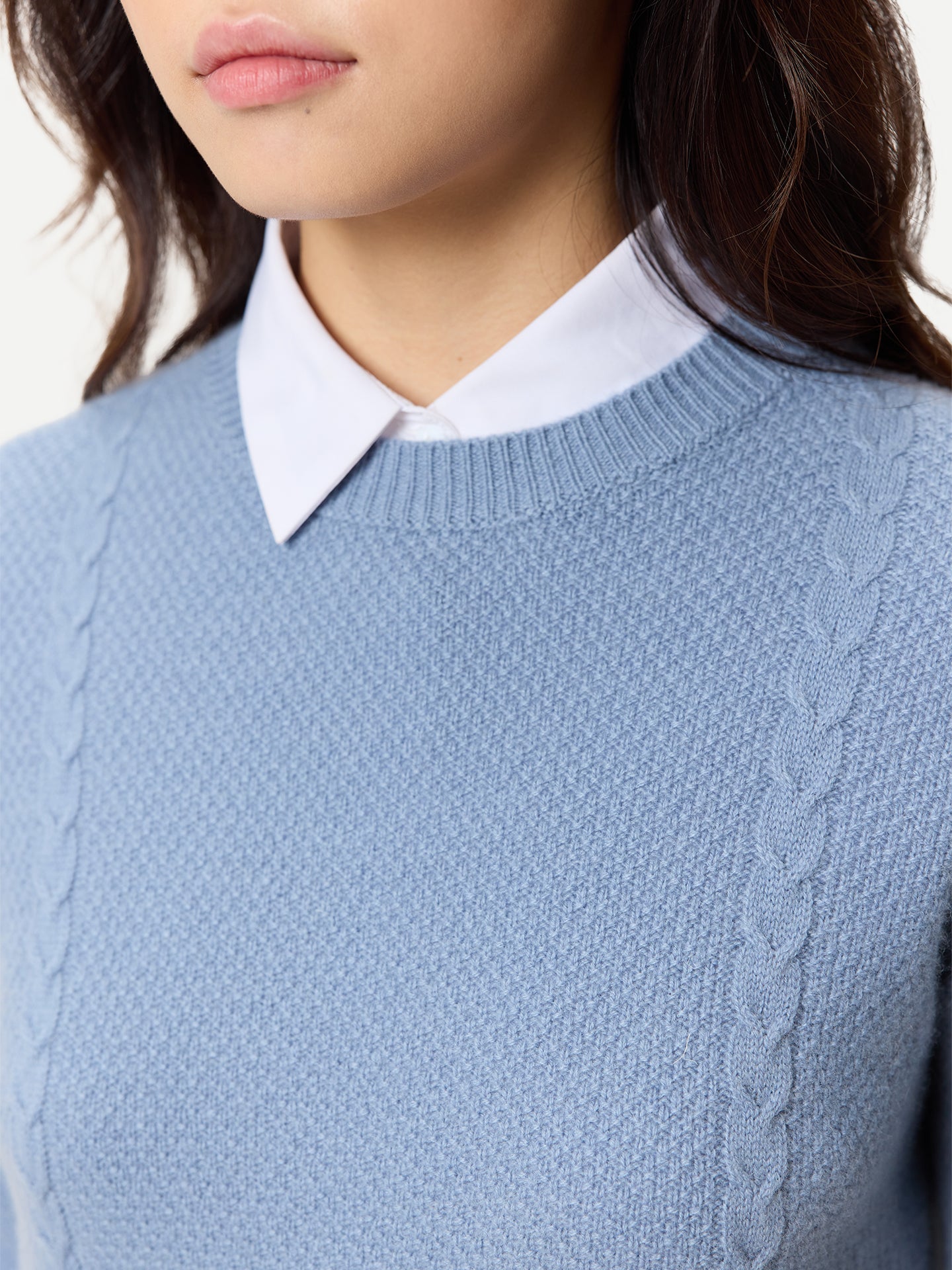 Cropped Crewneck Cashmere Sweater
