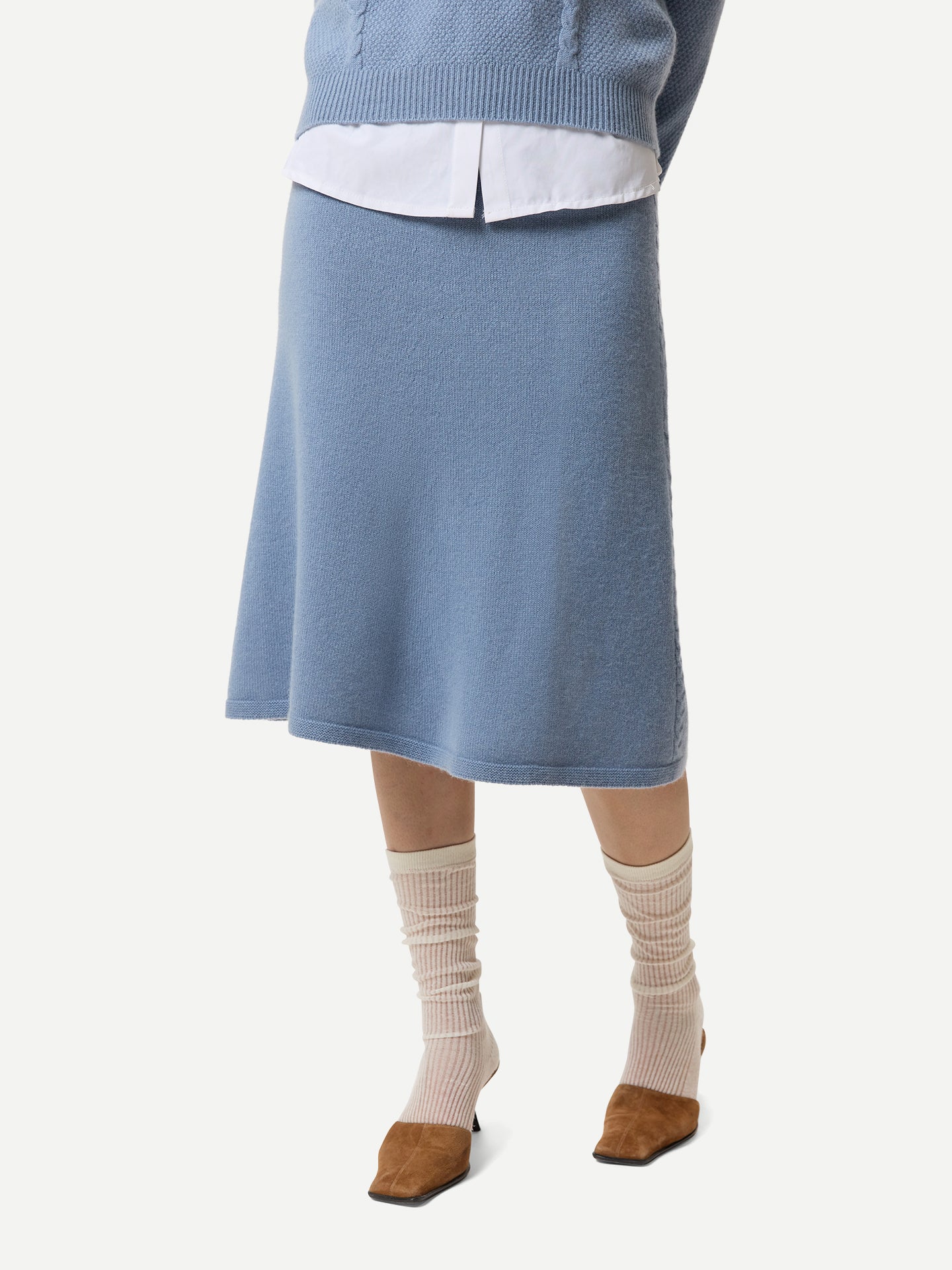 A-Line Cashmere Knitted Skirt