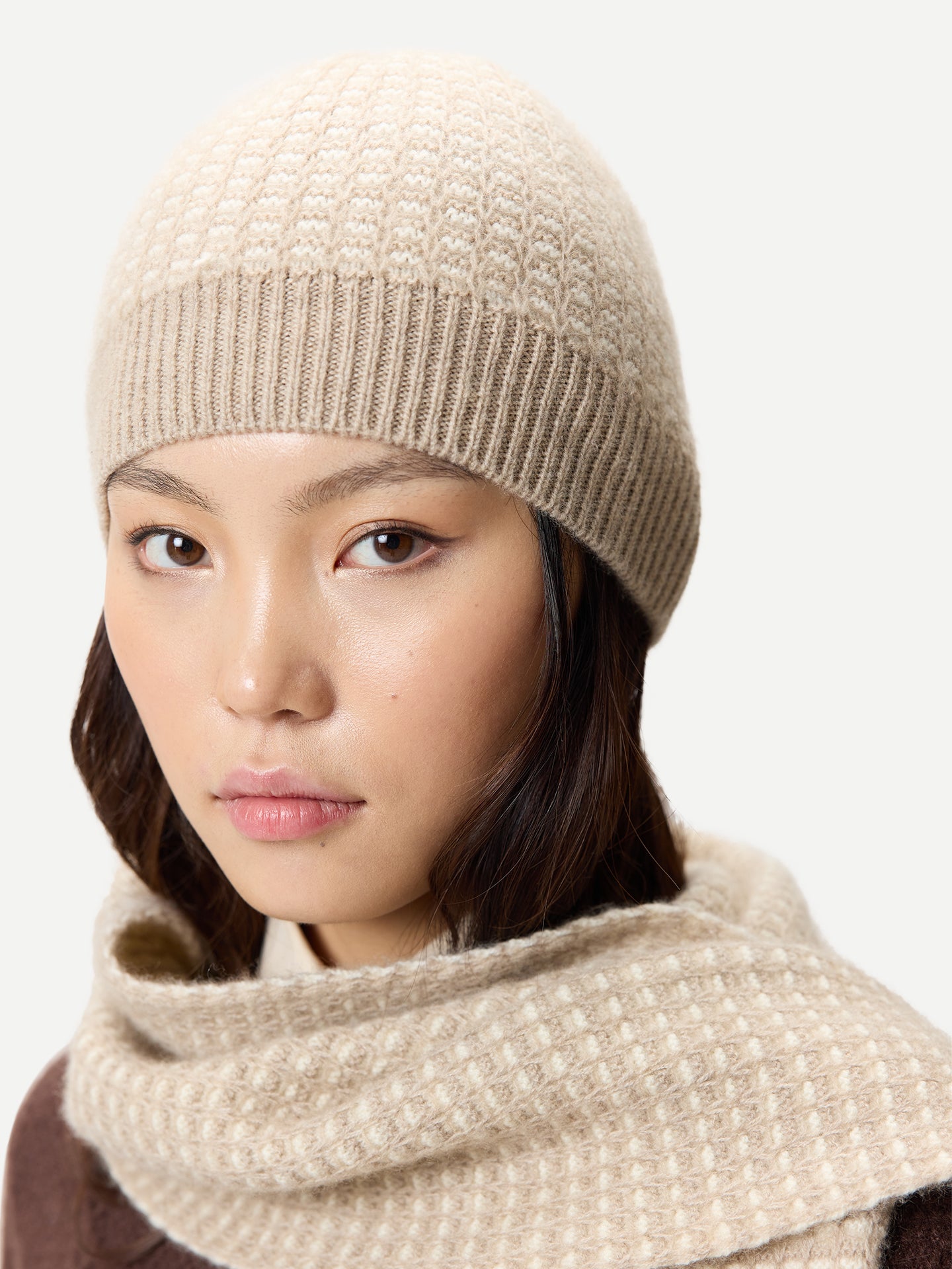 Organic Color Cashmere Waffle Knit Hat