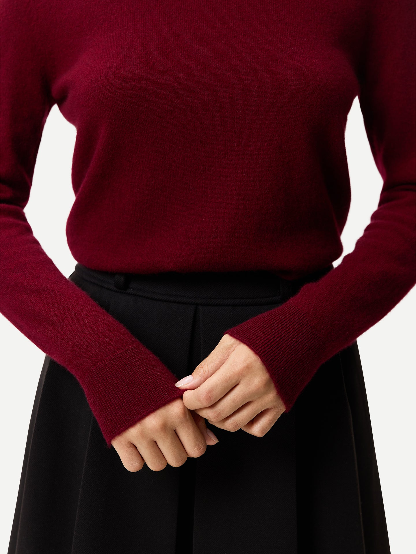 Timeless Cashmere Turtleneck Sweater Bordeaux - Gobi Cashmere