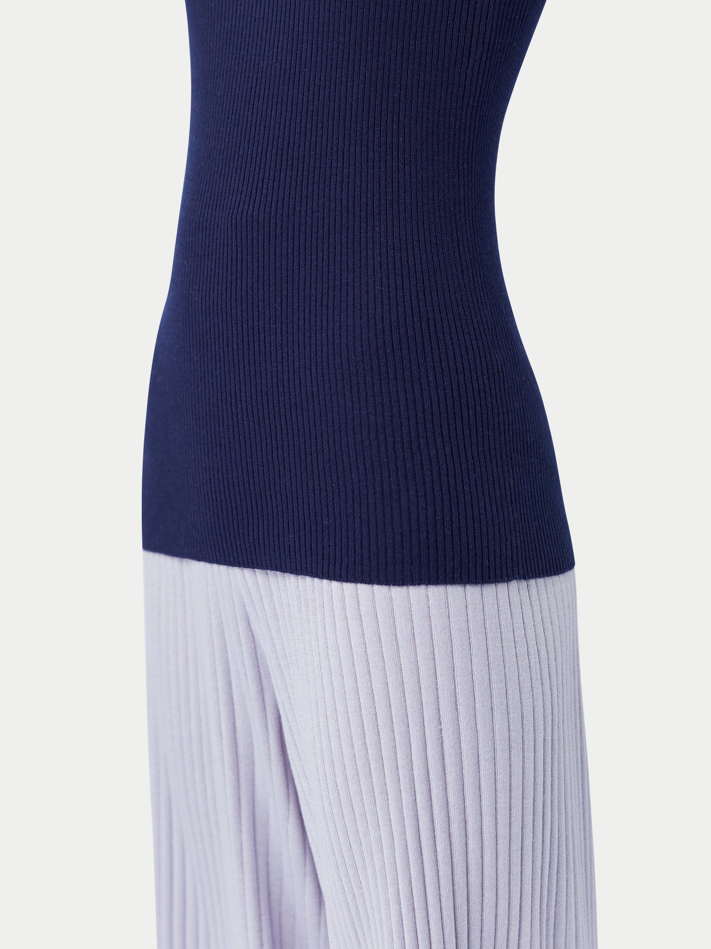 Women's Ribbed Cotton Silk Cashmere Blend Tank Top Navy - Gobi Cashmere