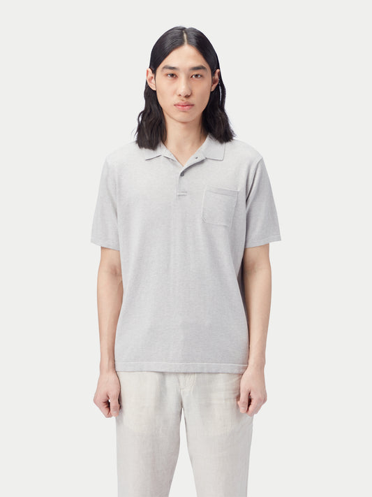 Men's Cotton Silk Cashmere Blend Polo Shirt Wind Chime - Gobi Cashmere