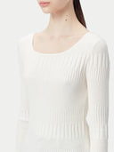 Women's Ribbed Cotton Silk Cashmere Blend Sweater Whisper White - Gobi Cashmere #color_whisper-white
